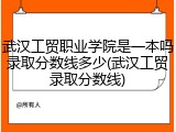 武汉工贸职业学院是一本吗录取分数线多少(武汉工贸录取分数线)