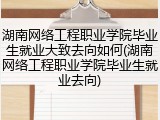 湖南网络工程职业学院毕业生就业大致去向如何(湖南网络工程职业学院毕业生就业去向)