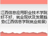 江西信息应用职业技术学院好不好，就业现状及发展趋势(江西信息学院就业前景)
