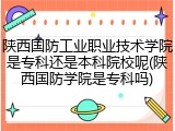 陕西国防工业职业技术学院是专科还是本科院校呢(陕西国防学院是专科吗)