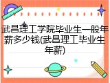 武昌理工学院毕业生一般年薪多少钱(武昌理工毕业生年薪)