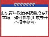 山东青年政治学院要招专升本吗，如何参考(山东专升本招生参考)