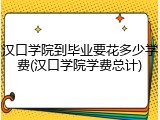 汉口学院到毕业要花多少学费(汉口学院学费总计)