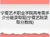 宁夏艺术职业学院高考需多少分能录取呢(宁夏艺院录取分数线)