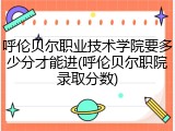 呼伦贝尔职业技术学院要多少分才能进(呼伦贝尔职院录取分数)