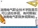 湖南电气职业技术学院是否可以进校参观，有何限制(湖南电气职院参观限制)
