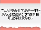 广西科技职业学院是一本吗录取分数线多少(广西科技职业学院录取线)