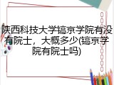 陕西科技大学镐京学院有没有院士，大概多少(镐京学院有院士吗)