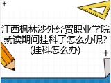 江西枫林涉外经贸职业学院就读期间挂科了怎么办呢？(挂科怎么办)