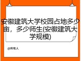 安徽建筑大学校园占地多少亩，多少师生(安徽建筑大学规模)