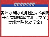 贵州水利水电职业技术学院开设有哪些奖学和助学金(贵州水院奖助学金)