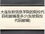大连东软信息学院的院校代码和邮编是多少(东软院校代码邮编)