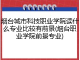 烟台城市科技职业学院读什么专业比较有前景(烟台职业学院前景专业)