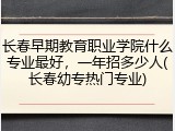 长春早期教育职业学院什么专业最好，一年招多少人(长春幼专热门专业)