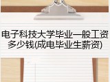 电子科技大学毕业一般工资多少钱(成电毕业生薪资)