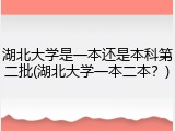 湖北大学是一本还是本科第二批(湖北大学一本二本？)