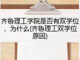 齐鲁理工学院是否有双学位，为什么(齐鲁理工双学位原因)