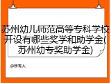 苏州幼儿师范高等专科学校开设有哪些奖学和助学金(苏州幼专奖助学金)