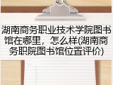 湖南商务职业技术学院图书馆在哪里，怎么样(湖南商务职院图书馆位置评价)
