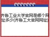 齐鲁工业大学官网是哪个网址多少(齐鲁工大官网网址)