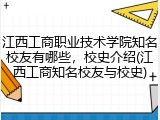 江西工商职业技术学院知名校友有哪些，校史介绍(江西工商知名校友与校史)