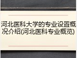 河北医科大学的专业设置概况介绍(河北医科专业概览)