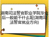 湖南司法警官职业学院毕业后一般能干什么呢(湖南司法警官就业方向)