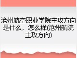 沧州航空职业学院主攻方向是什么，怎么样(沧州航院主攻方向)