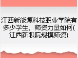江西新能源科技职业学院有多少学生，师资力量如何(江西新职院规模师资)