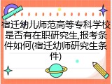 宿迁幼儿师范高等专科学校是否有在职研究生,报考条件如何(宿迁幼师研究生条件)