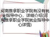 河南推拿职业学院有没有就业指导中心，详细介绍(河南推拿职业学院就业指导中心详情)