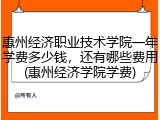 惠州经济职业技术学院一年学费多少钱，还有哪些费用(惠州经济学院学费)