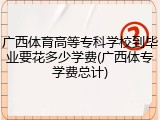 广西体育高等专科学校到毕业要花多少学费(广西体专学费总计)