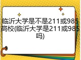 临沂大学是不是211或985高校(临沂大学是211或985吗)