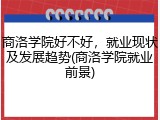 商洛学院好不好，就业现状及发展趋势(商洛学院就业前景)