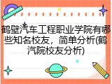 鹤壁汽车工程职业学院有哪些知名校友，简单分析(鹤汽院校友分析)