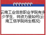 云南工业信息职业学院有多少学生，师资力量如何(云南工信学院师生概况)