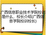 广西信息职业技术学院校训是什么，校长介绍(广西信息学院校训校长)