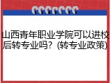 山西青年职业学院可以进校后转专业吗？(转专业政策)