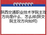 陕西交通职业技术学院主攻方向是什么，怎么样(陕交院主攻方向如何)