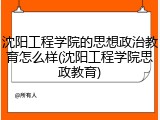沈阳工程学院的思想政治教育怎么样(沈阳工程学院思政教育)
