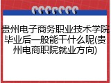 贵州电子商务职业技术学院毕业后一般能干什么呢(贵州电商职院就业方向)