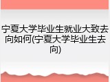 宁夏大学毕业生就业大致去向如何(宁夏大学毕业生去向)