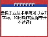 盘锦职业技术学院可以专升本吗，如何操作(盘锦专升本途径)