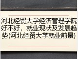 河北经贸大学经济管理学院好不好，就业现状及发展趋势(河北经贸大学就业前景)