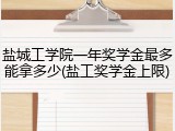 盐城工学院一年奖学金最多能拿多少(盐工奖学金上限)