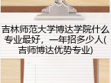 吉林师范大学博达学院什么专业最好，一年招多少人(吉师博达优势专业)