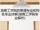 湖南工学院的普通专业和特色专业详解(湖南工学院专业解析)