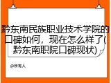黔东南民族职业技术学院的口碑如何，现在怎么样了(黔东南职院口碑现状)