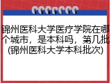 锦州医科大学医疗学院在哪个城市，是本科吗，第几批(锦州医科大学本科批次)